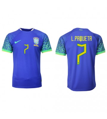 Brazylia Lucas Paqueta #7 Koszulka Wyjazdowych MŚ 2022 Krótki Rękaw